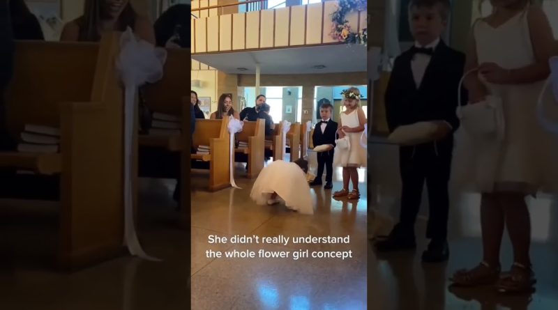 2 Year Old Did Not Quite Understand The Flower Girl Role 🤣
